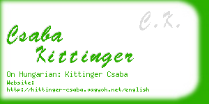 csaba kittinger business card